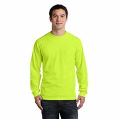 Safety Green Long Sleeve Shirt W/pocket